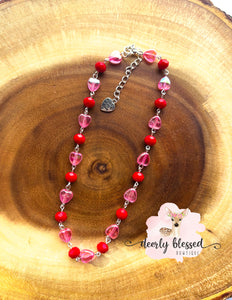 Loved- Pink heart necklace