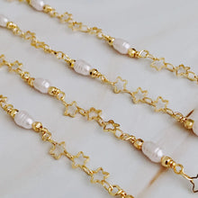 Load image into Gallery viewer, Shine Preorder- Star/Pearl long necklace