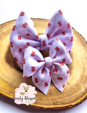 Load image into Gallery viewer, Loved- Teddy Bear checked puff bow