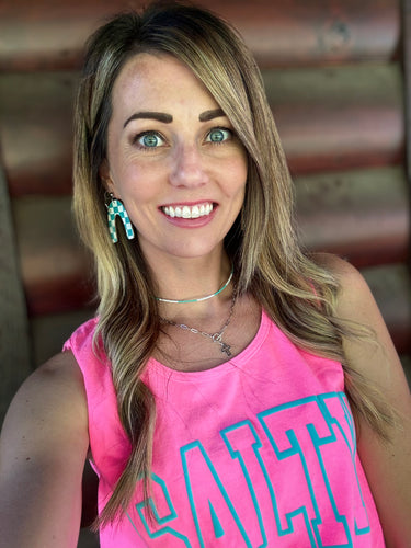 Checks- Turquoise checkered cork earrings