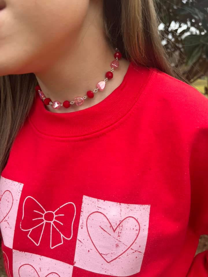 Loved- Pink heart necklace