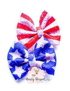 USA- Stars & Stripes puff bows