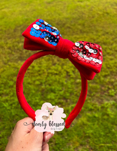 USA- Stars & Stripes velvet headband