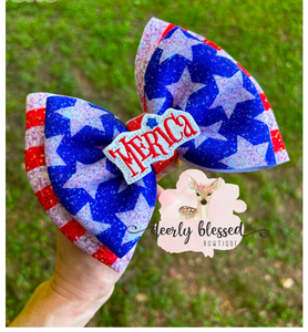 USA- Double puff bows with Feltie