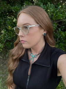Bible- Turquoise & black earrings