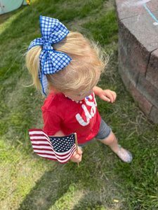 USA- Plaid tie bow