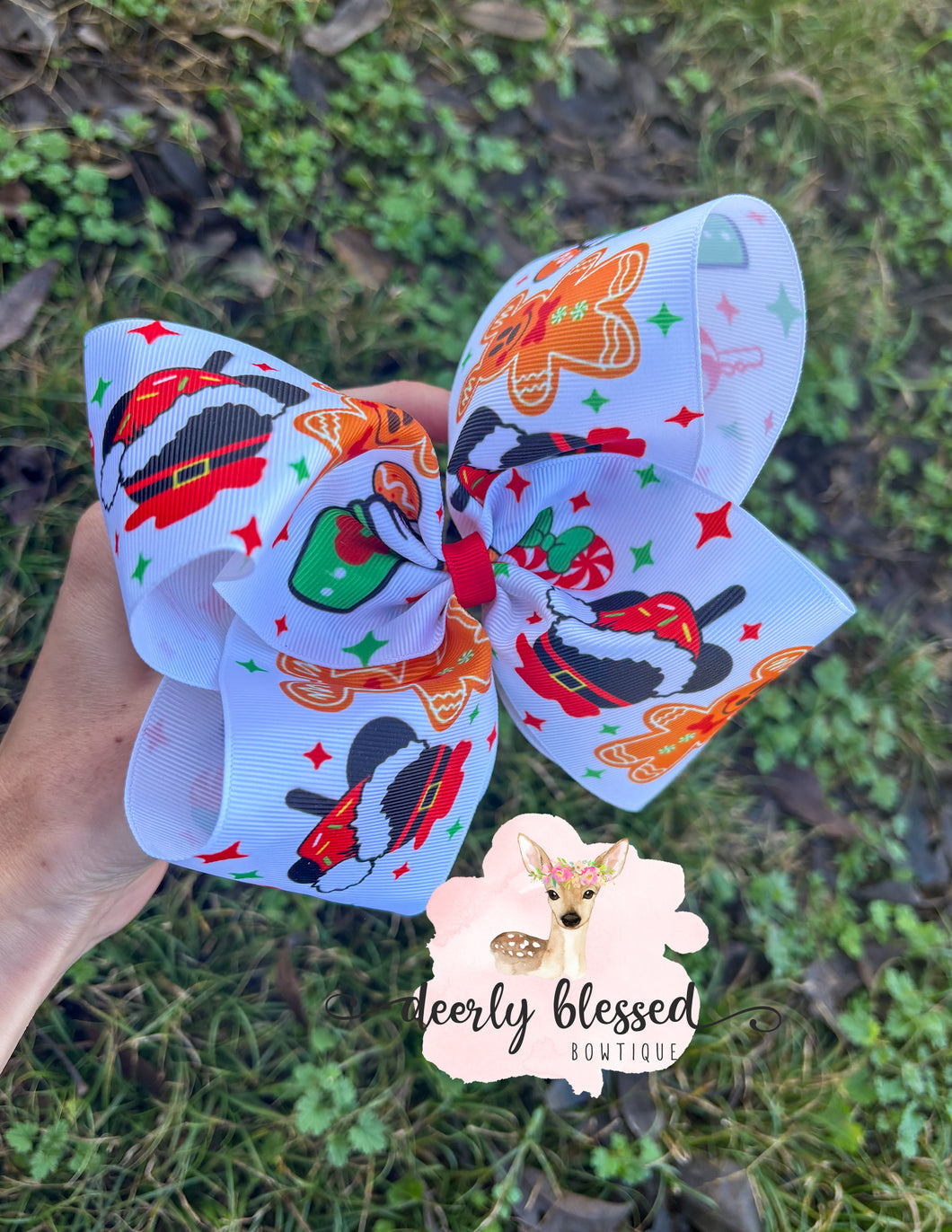 Christmas mouse treats bow