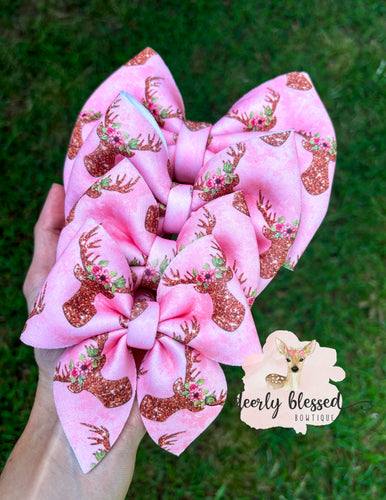 Deerly Blessed- Pink deer puff