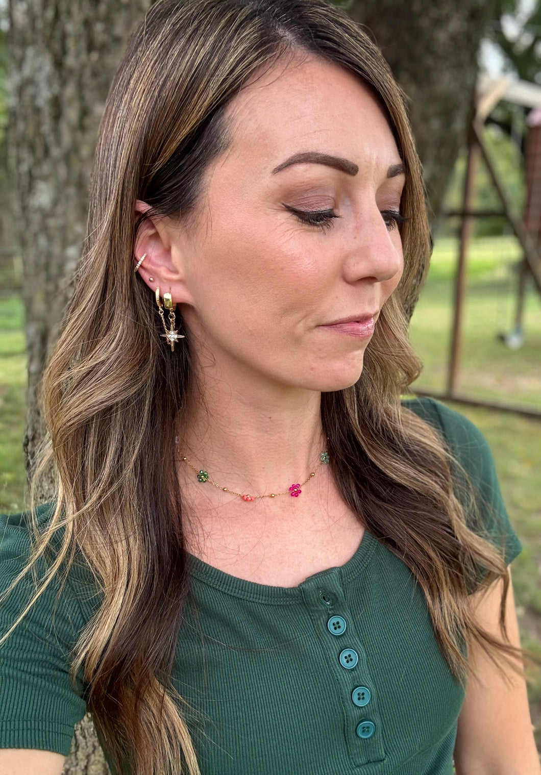 Starburst double hoops