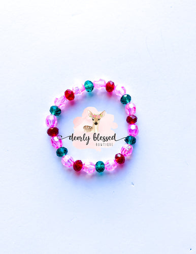 Christmas- Pink Christmas mix bracelet