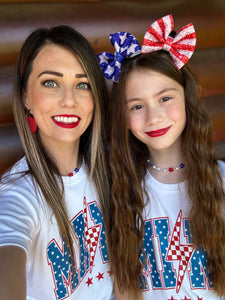 USA- Stars & Stripes puff bows