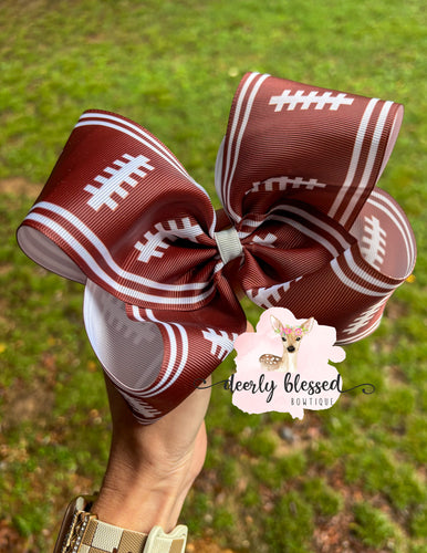 Football lace ribbon bow