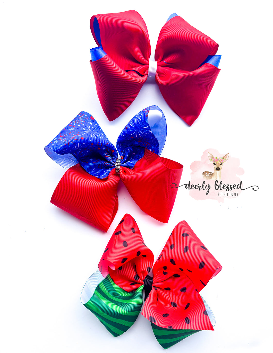USA- Patriotic ribbon bows