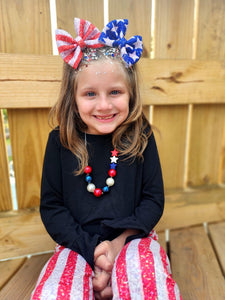 USA- Stars & Stripes puff bows