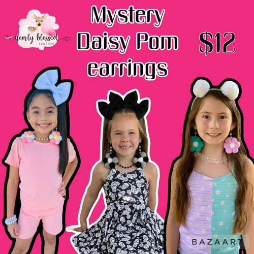 Mystery Daisy Pom earrings