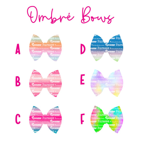 Preorder- Name ombré puff bows