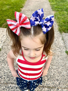 USA- Stars & Stripes puff bows